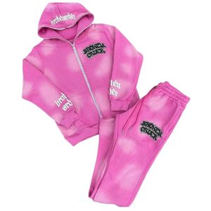 เสื้อฮู้ดดี้ทรงบ็อกซี่พิมพ์ลายดิจิทัล แต่งขอบดิบ ปักลาย  ผ้าฟลีซซิปยาว  ทรงหลวมไหล่ตก สไตล์วินเทจ สำหรับผู้ชาย ฤดูหนาว - Product Image 2