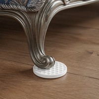 Patins de protection ronds en caoutchouc antidérapants pour pieds de meubles, motif nid d'abeille blanc, pour chaises et mobilier domestique