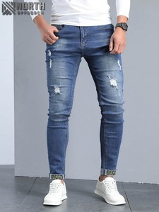 กางเกงยีนส์แฟชั่นผู้ชาย, กางเกงยีนส์เอวปานกลางดีไซน์แบบขาดๆสำหรับฤดูใบไม้ผลิฤดูร้อนฤดูใบไม้ร่วงใหม่2025 - Product Image 2