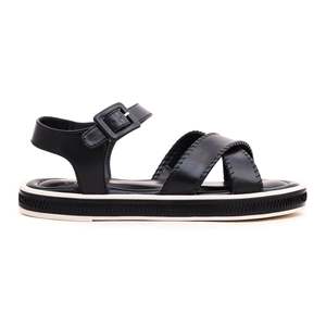 Negro FR5146 Sandalias de tacón formal Punta abierta Plataforma con correa en el tobillo-Plantilla de PVC de cuero genuino de moda Mostrador de espalda abierta de verano - Product Image 3