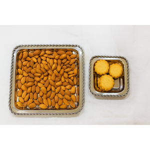 Grossiste en amandes biologiques Noix Collations décontractées Assiettes de fruits secs Quantité en vrac Plateau de service carré polyvalent - Product Image 4