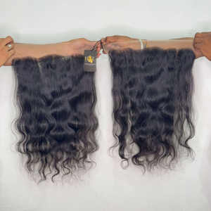 Precio al por mayor de Virgen India Paquetes de cabello humano crudo indio y HD 5x5 6x6 13x6 13x4 HD Cierre frontal de encaje Delgado - Product Image 1