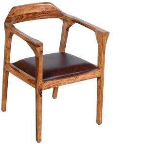 2025 chaise de bras en bois de Sesham massif finition naturelle pour bureau à domicile barre à domicile salle à manger salon hôtel salle d'étude - Product Image 1