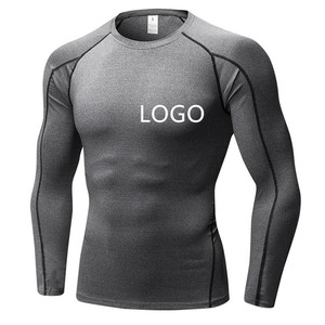 Ropa para correr de manga larga Rash Guard de alta calidad para hombres con tela de secado rápido y ajuste Atlético cómodo para deportes al aire libre - Product Image 1