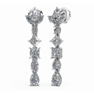 Exclusive 14KT Gold The Layered Luminescence Designer <b>Earrings</b> Marquise Oval And Pear Cut Lab Grown Jewelry Wholesale Vendor - Product Image 3