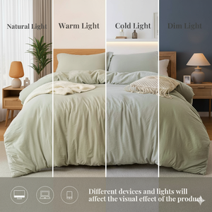 <span class=keywords><strong>Housse</strong></span> <span class=keywords><strong>de</strong></span> <span class=keywords><strong>couette</strong></span> en microfibre lavée 100% ultra douce 500 fils, inaltérable, ensemble <span class=keywords><strong>de</strong></span> <span class=keywords><strong>housse</strong></span> <span class=keywords><strong>de</strong></span> <span class=keywords><strong>couette</strong></span> October Mist Sage, 3 pièces pour la maison - Product Image 5