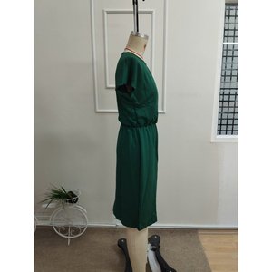 Women's Short-Sleeve Crew Neck Short <b>Viscose</b> Two-Thread <b>Dress</b>, 34211 - Green - Product Image 6