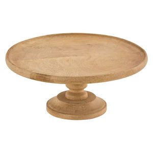 Support à cupcake en bois d'acacia de la plus haute qualité de style classique de couleur naturelle pour la décoration de fête Support à gâteau arrondi de dernière conception - Product Image 1