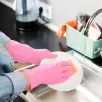 Cocina Limpieza del hogar Guantes de goma Guantes impermeables para lavar platos Lavado de coches multiusos Medio Invierno Stock Oferta de lote de verano