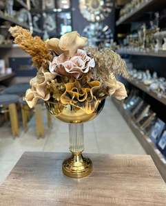 Florero de mesa decorativo de gran venta para la decoración del hogar y la boda en metal de hierro y aluminio con acabado dorado - Product Image 4