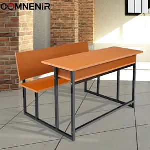 Ahşap masaları masa ve sandalye seti ilkokul akademisi sınıf öğrenci çift tek parça Metal Modern okul mobilyaları