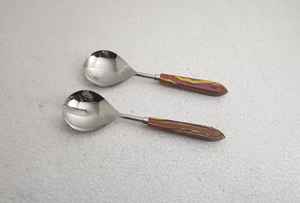 Cuchara de Metal con mango de resina para servir arroz en el hogar, cuchara de acero inoxidable con acabado de lujo, de buena calidad - Product Image 3