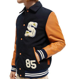 Qualité personnalisée 100% coton Logo personnalisé Veste décontractée surdimensionnée pour hommes Veste universitaire de baseball d'hiver 2026 - Product Image 1