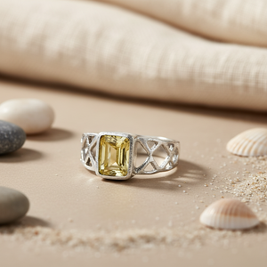 Anillo de Plata 925 con Cristal y Piedra Preciosa de Citrino para Mujer - Product Image 3