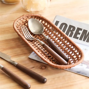 Silver Head Cutlery Set Wooden Handles Elegant Stainless Steel <b>Flatware</b> For Dining Kitchenware Home And Restaurant Daily Use - Product Image 2