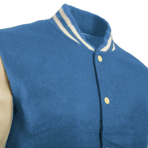 OEM-Mangas de cuero Unisex, Chenille en blanco, parches bordados, chaqueta bomber con logotipo personalizado, chaquetas de béisbol para hombre - Product Image 5