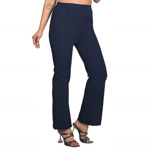 กางเกงวอร์มเข้ารูปแบบทันสมัยสำหรับเด็กผู้หญิงกางเกงผ้าฝ้ายสีดำลำลองเอวยางยืดเอวกลางเอวแบนสไตล์เรียบง่ายสำหรับผู้หญิง - Product Image 3