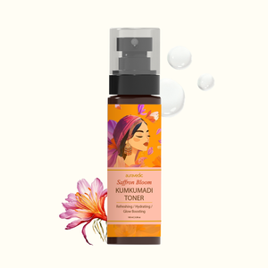 Tonique éclatant Kumkumadi pour peaux grasses et sensibles, formule à base de plantes, panthénol, niacinamide, vitamine E, peptides, anti-âge, éclaircissant - Product Image 1