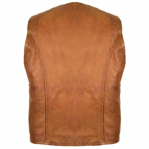 Stylish Design Leather Vest Biker Outfit Factory Made Leather Vest Best Material Leather Vest For Online Sale <b>Stand</b> Button - Product Image 2