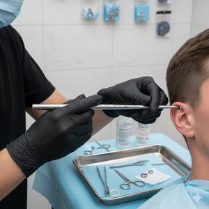 Outil de réception de piercing corporel en acier inoxydable, instrument de piercing chirurgical - Product Image 1