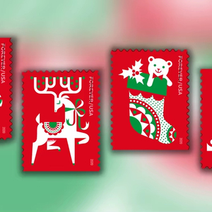 Benutzer definierte Porto Mailing Stempel Aufkleber Weihnachten Post Briefmarken Aufkleber kulturelle und kreative Geschenke für Party dekorationen - Product Image 1