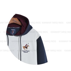 เสื้อฮู้ดผ้าเฟรนช์เทอร์รี่สำหรับผู้ชายเสื้อครอปโอเวอร์ไซส์แบบมีซิปสีพื้น350 GSM - Product Image 3