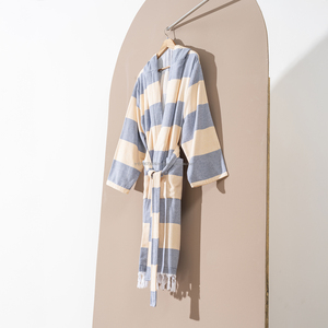 Albornoz de Algodón Unisex Tejido Ligero de Lino de Secado Rápido Transpirable Primavera Verano Sólido Todo el Año XL Hecho Pavo Ropa de Dormir Salón - Product Image 2