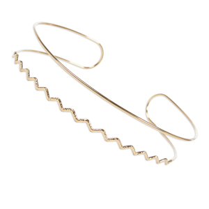 CUCOCUCA YFB 011 Collana girocollo con catena a zig-zag in acciaio inossidabile, gioiello geometrico da collo, semplice ed elegante, progettato per abiti estivi - Product Image 1