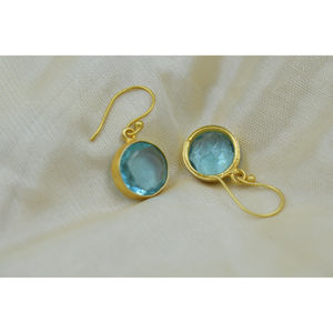 Dernière conception boucle d'oreille à la mode boucle d'oreille fabricant fournisseur 18k plaqué or pierre boucles d'oreilles pendantes - Product Image 2