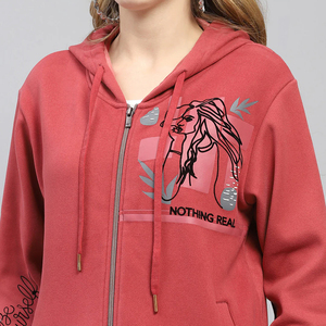 Custom Plus Size <b>Women's</b> Hooded Zipper <b>Fleece</b> Breathable Long Sleeve Hoodie Set Oversize Winter - Product Image 5