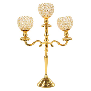 Nouvellement candélabres indiens fabriqués à la main tasses en cristal pour la maison et la décoration de mariage centres de table or brillant fini pour la décoration intérieure - Product Image 2