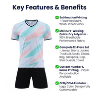 Camiseta de Fútbol Personalizada de Alta Calidad, Impresión Digital, Malla de Poliéster con Logotipo