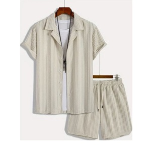 Conjunto de Verano para Hombre de Dos Piezas, Pantalones Cortos y Camiseta, Estilo Casual Urbano, 80% Algodón, 20% Elastano, Secado Rápido y Transpirable - Product Image 4