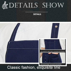 Babero protector de cocina personalizable de algodón 100% de alta calidad, delantal de Chef con impresión de logotipo personalizado, suministro a granel - Product Image 6