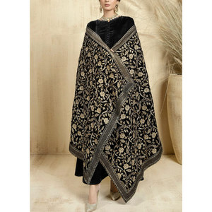 Best Sale Women's High Quality Luxury Winter Collection Lightweight <b>Ladies</b> Velvet <b>Wrap</b> Classic Style Pure Velvet <b>Shawl</b> for - Product Image 3