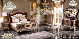 Diseño francés King Size lujosa cama doble estilo barroco muebles de dormitorio de madera de teca conjunto de muebles de dormitorio antiguos de lujo Fiji - Product Image 4