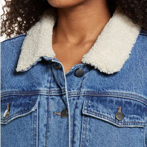 Vente chaude pas cher taux femmes veste en jean meilleur tissu sur mesure manches longues confortable veste en jean femmes avec le meilleur style - Product Image 4