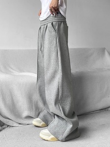 Pantalon de survêtement taille haute en toile extensible confortable pour homme Pantalon de tous les jours avec ceinture élastique et poches braguette à fermeture éclair Taille XL - Product Image 5