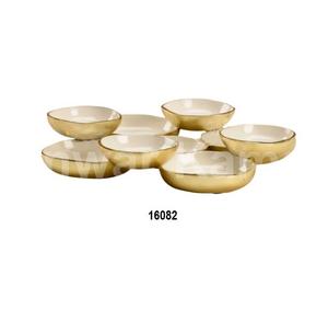 Dernier design Fournisseur de gros poli brillant Plateau de service en métal doré Plateau décoratif en aluminium pour la maison - Product Image 2