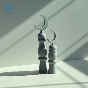 Wood Hilal Stands Set Ramadan Wooden Crescent Moon Decor Eid <b>Islamic</b> Home Decoration Table Centerpiece - Product Image 6