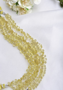 สร้อยคอพลอยเลมอนควอตซ์ทรงหยดน้ำเจียระไน 8 นิ้ว พลอยธรรมชาติ คุณภาพสูง รูปทรงเม็ดลูกปัด สำหรับทำเครื่องประดับชั้นดี - Product Image 3