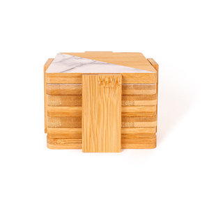 Posavasos de metal y madera Forma cuadrada Nogal perfecto Respetuoso con el medio ambiente para la decoración del hogar del hotel Utensilios de cocina de la India a precio mayorista - Product Image 6