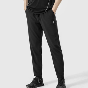 OEM Men's Casual Mid Waist Canvas Pencil Trousers Lightweight Stretchy Sporty Style Drawstring Quick Dry Anti-Pilling Pleated - Product Image 1