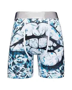 Ademende Jongens Boxer Slips Sport Shorts Polyester 3d Gedrukt Logo Custom Heren Ondergoed Boxer