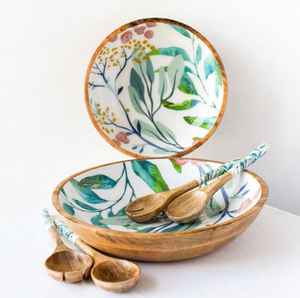 ชุดชามสลัดแบบใช้แล้วทิ้งทำจากไม้เคลือบพร้อมถาดรองจานและเขียงสำหรับใช้ในครัว - Product Image 4