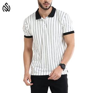 T-shirt polo en tissu de coton confortable fabriqué au Pakistan T-shirt polo au design unique pour homme de couleur unie 2025 - Product Image 3