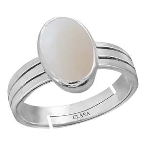 NOVAMART Fine Handmade Geometric Statement <b>Ring</b> Certified 8.3cts Opal in 92.5 Sterling <b>Silver</b> <b>Adjustable</b> for Everyday Wear Whole - Product Image 1