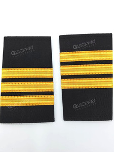 แผ่นประดับไหล่แบบนักบิน แถบสีทอง ดำ สำหรับเครื่องแบบ ลายลูกไม้แบบราชวงศ์ ลายทาง - Product Image 5