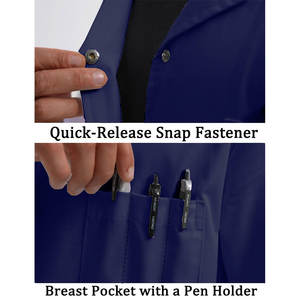 เสื้อโค้ทแลปทางการแพทย์ผ้าฝ้าย100% เสื้อคลุมทางการแพทย์เสื้อคลุมสำหรับใช้ในโรงพยาบาล - Product Image 2