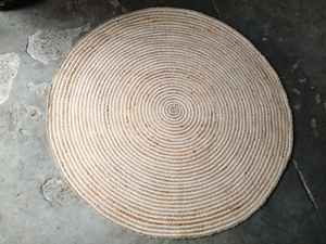 Tapis en jute et coton tressés à motif floral de style moderne, écologiques, adaptés aux animaux domestiques, antibactériens, antidérapants, fabriqués à la machine - Product Image 2